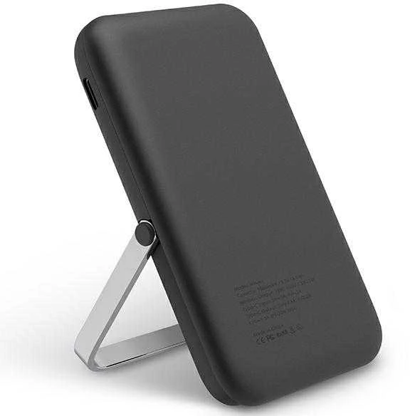 UNIQ nešiojama įkroviklis „Hoveo 5000mAh USB-C 20W PD“ greito įkrovimo belaidis magnetinis anglies pluošto pilkos spalvos