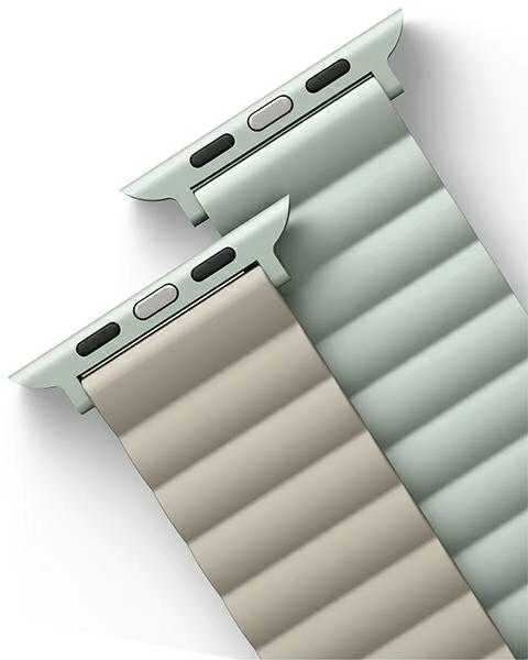 Uniq Išmaniojo laikrodžio Apple Watch 4/5/6/7/8/SE magnetinis/dvipusis dirželis, Smėlio/Žalsvos spalvos, 40/41mm
