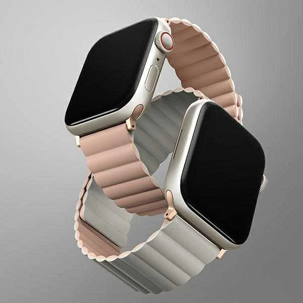 UNIQ Revix apyrankė Apple Watch Series1-8/SE/SE2/SE3/Ultra1/2/3 42/44/45/49mm Reversible Magnetic rožinės spalvos