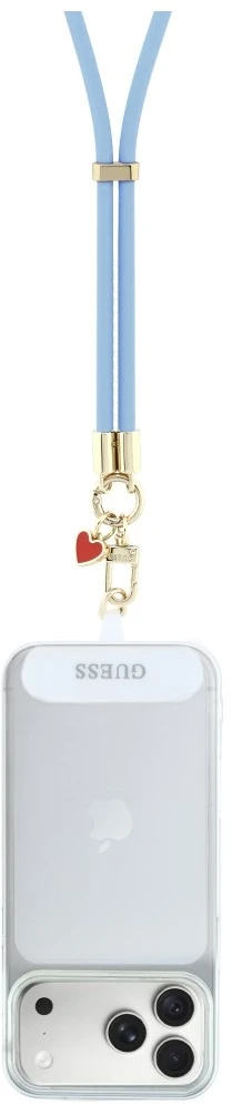 Universalus pavadėlis Guess Universal CBDY Silicone Script Charm mėlynas