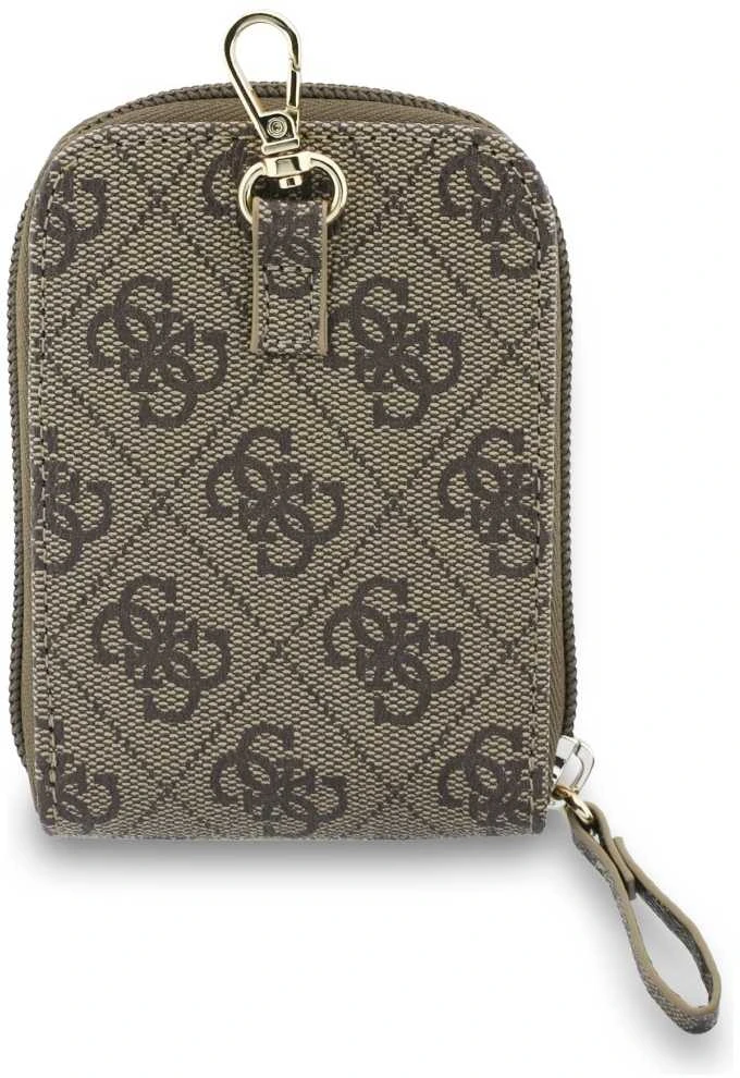 Dėklas Guess Crossbody Strap PU 4G Metal Logo + Purse rudos spalvos