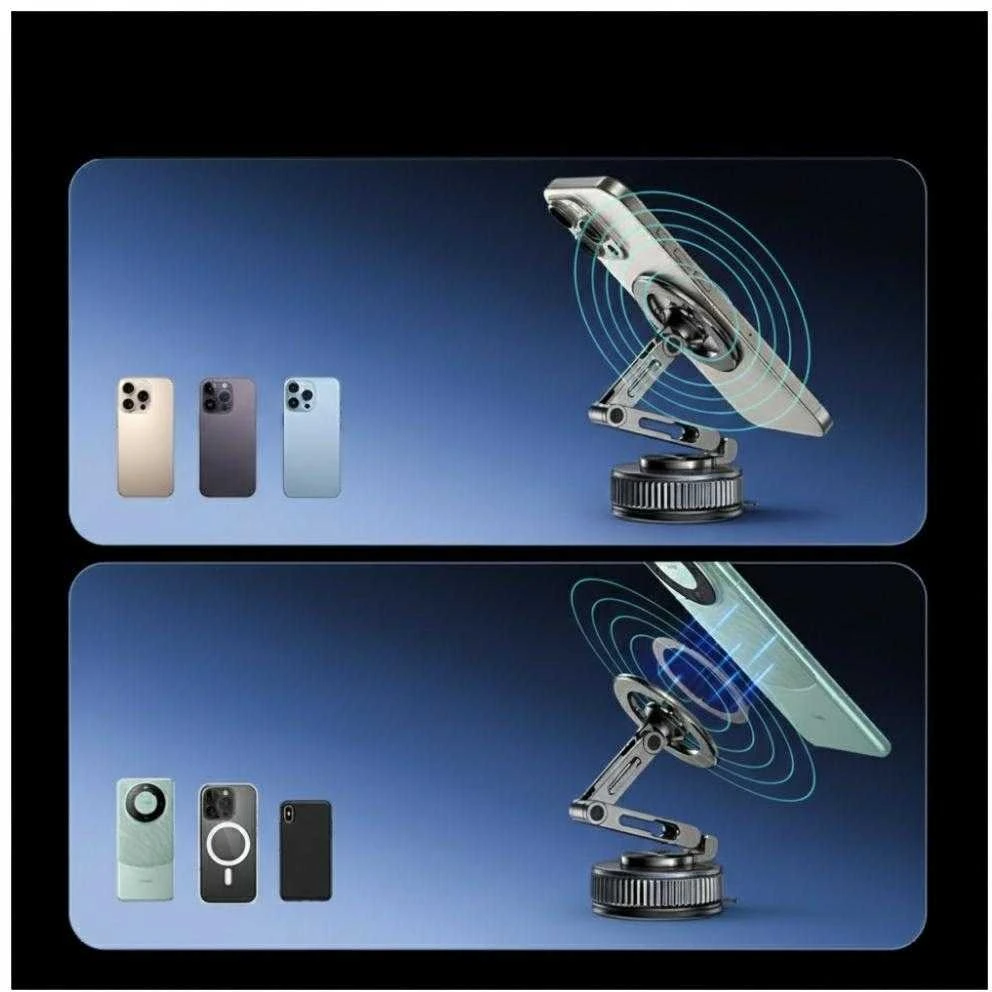 Universalus telefono laikiklis USAMS ZJ087 magnetinis automobiliui, namams, biurui juodos spalvos