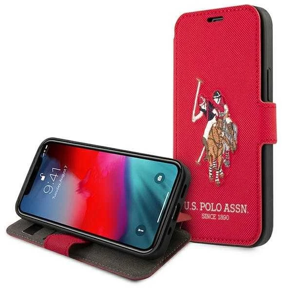 Us Polo Assn US Polo USFLBKP12SPUGFLRE Apple iPhone 12 mini 5,4" telefono dėklas raudonos spalvos book Polo Embroidery Collection