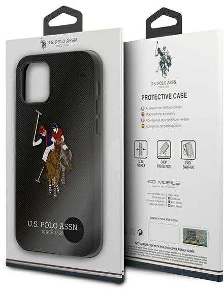 Dėklas Us Polo Assn US Polo USHCP12LPUGFLBK Apple iPhone 12 Pro Max 6,7″ juodos spalvos Polo Embroidery Collection