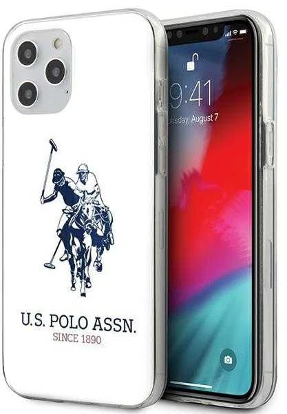 Dėklas „Us Polo Assn“ „US Polo“ USHCP12LTPUHRWH „Apple iPhone 12 Pro Max 6,7“ baltos spalvos blizgus didelis logotipas