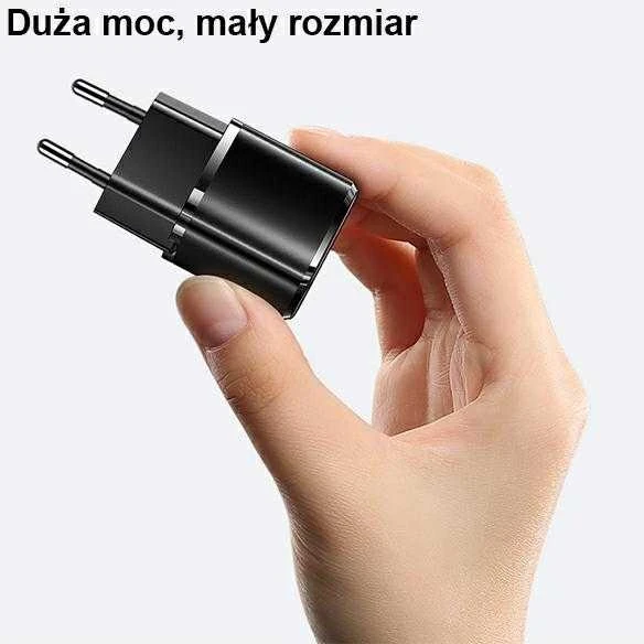 USAMS Laidinis įkroviklis 1xUSB-C T36 mini 20W + USB-C to Lightning cable juodos spalvos PD3.0 Fast Charging XFKXLO
