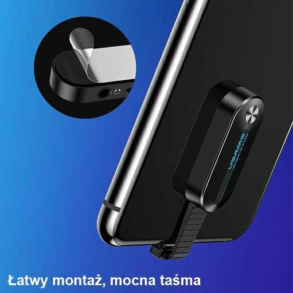 USAMS ADAPTER AU10 2W1 LIGHTING - 3.5MM + LIGHTING LED Juodas