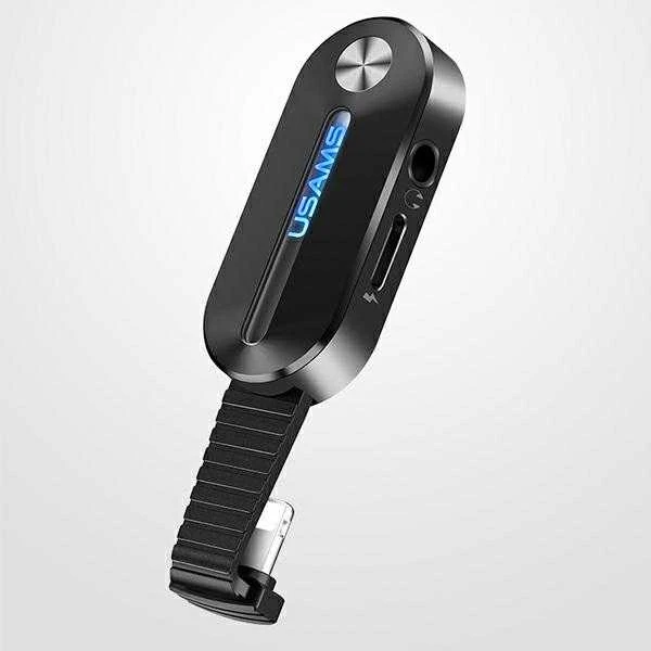 USAMS ADAPTER AU10 2W1 LIGHTING - 3.5MM + LIGHTING LED Juodas