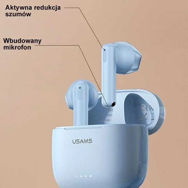 Usams US14 Dual-mic ENC TWS, mėlynas
