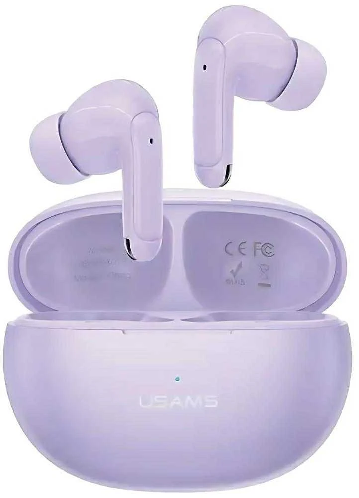 USAMS Bluetooth 5.3 Ausinės TWSX-Don Series Dual mic ENC Belaidės violetinės spalvos BHUXD04