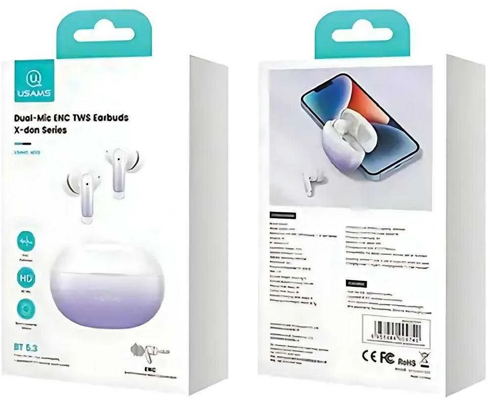 USAMS Bluetooth 5.3 TWS X-donseries ENC Belaidės mėlynos spalvos BHU Ausinės
