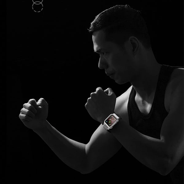 USAMS Dirželis su etui Apple Watch 4/5/6/7/SE 44/45mm. rózowo-auksinė/rose auksinis ZB74IW4 (US-ZB074)