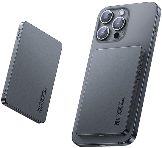 USAMS indukcinė išorinė baterija 5000mAh 20W PD greito įkrovimo baltos spalvos CY serijos 5KCD23103 (US-CD231)