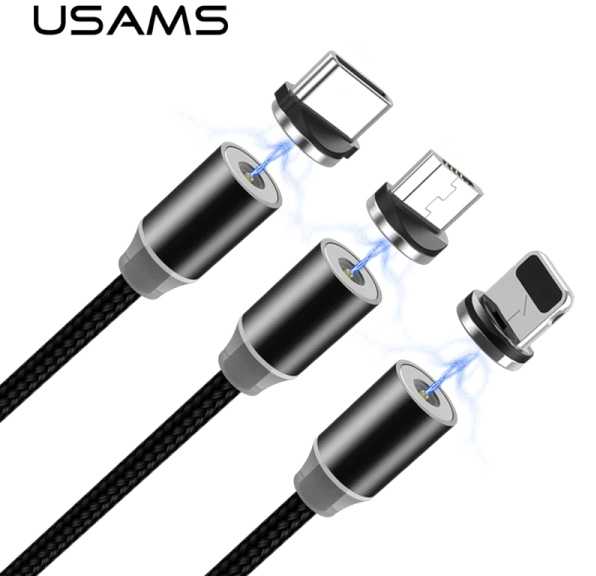 USB Usams USB-A – USB-C laidas 1 m juodas (63741-uniw)
