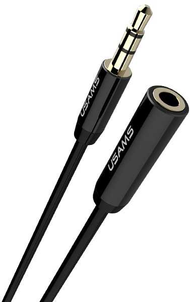 USAMS prailginimo laidas ausinėms 1m juoda/juodas EYCX101 (US-SJ055)