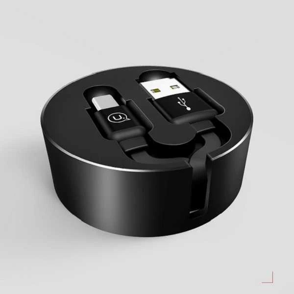 USAMS USB-C U-Bin jungties kabelis 1 m. 2 ausinės/juodas TCUSBZH01 (US-SJ164)