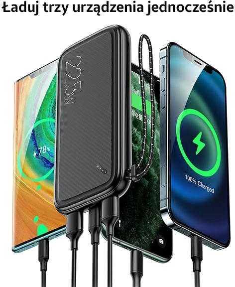 USAMS Powerbank PB56 10000mAh 22.5W 2xQC3.0 + PD Fast Charge baltos spalvos 10KCD15102 (US-CD151)