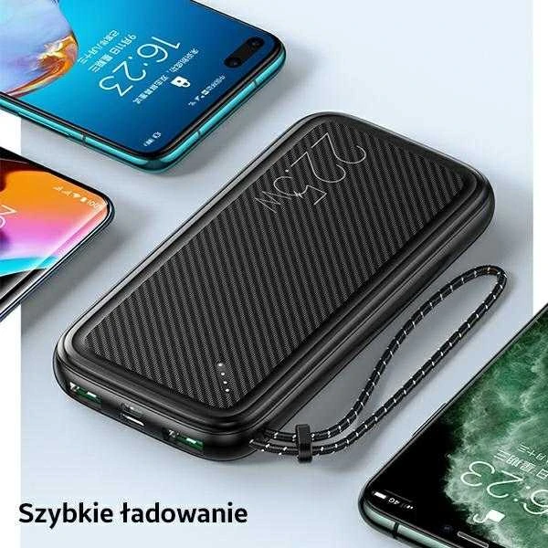 USAMS Powerbank PB56 10000mAh 22.5W 2xQC3.0 + PD Fast Charge baltos spalvos 10KCD15102 (US-CD151)
