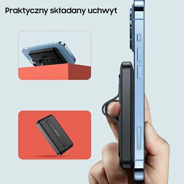 USAMS išorinė baterija PB64 10000mAh 20W QC3.0+PD magnetinis belaidis greito įkrovimo juodas 10KCD17301 (US-CD173)