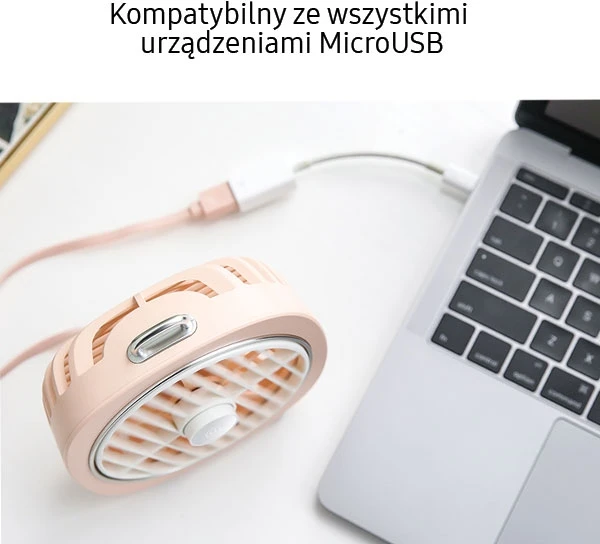 Ventiliatorius USAMS Wiatrak su lampką pilka/greyZB65FS2 (US-ZB065)
