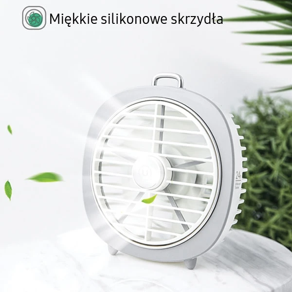 Ventiliatorius USAMS Wiatrak su lampką pilka/greyZB65FS2 (US-ZB065)