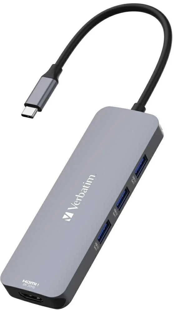 Verbatim Adapteris Hub USB-C – 2xHDMI/ 3xUSB-A/SD/Micro SD/USB-C pilkos spalvos 32151