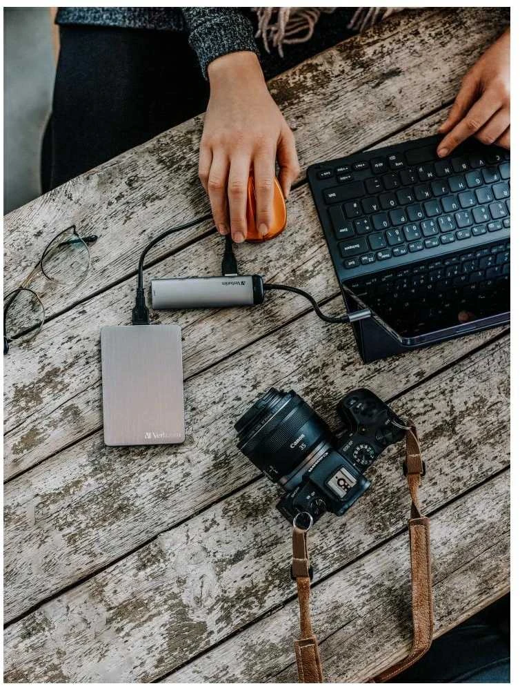 Verbatim Adapteris Hub USB-C - 4xUSB-A 3.2 pilkos spalvos 49147