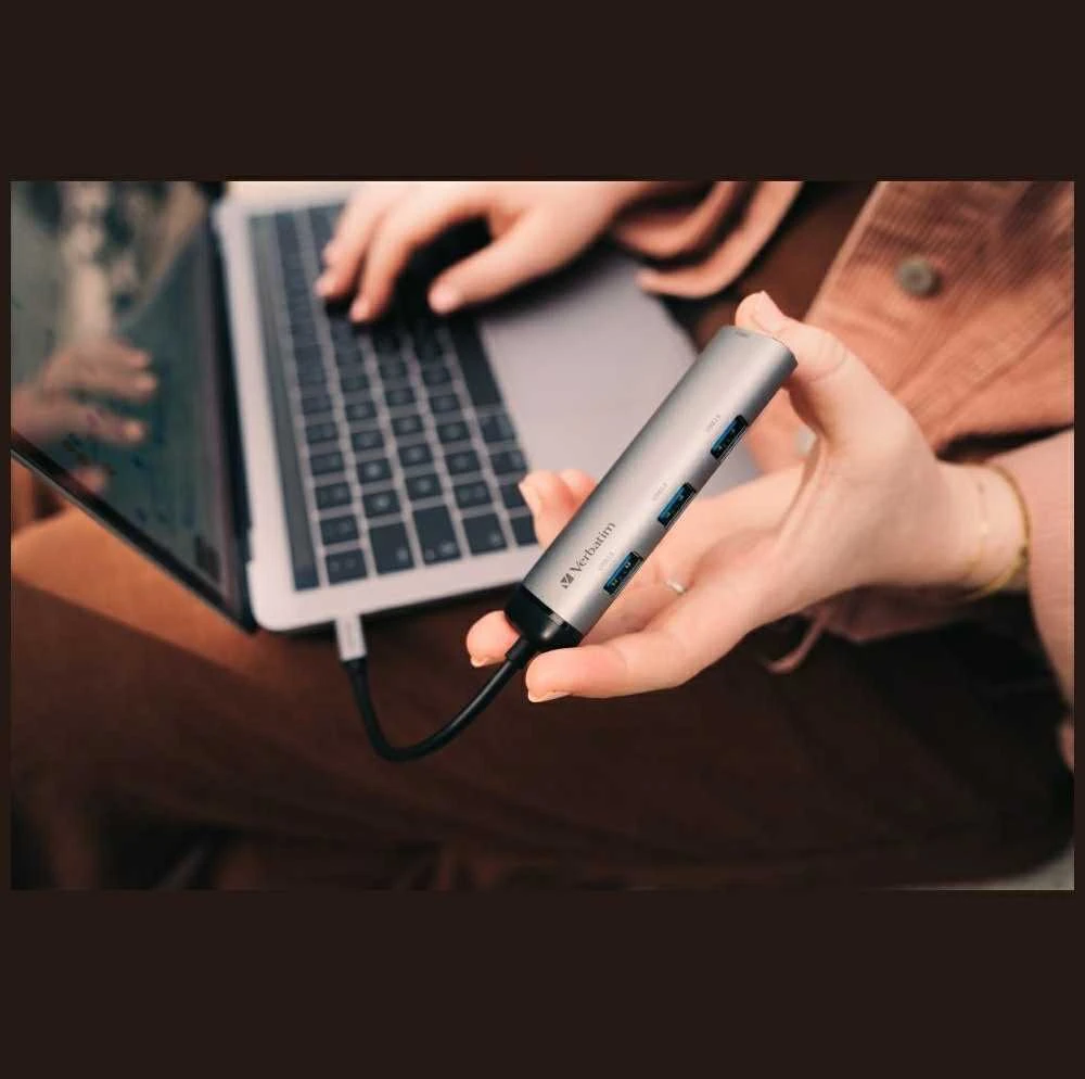 Verbatim Adapteris Hub USB-C - 4xUSB-A 3.2 pilkos spalvos 49147