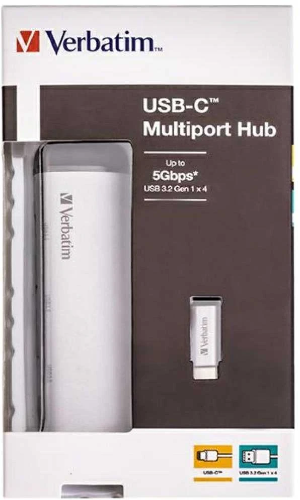 Verbatim Adapteris Hub USB-C - 4xUSB-A 3.2 pilkos spalvos 49147