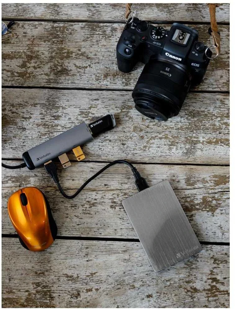 Verbatim Adapteris Hub USB-C - 4xUSB-A 3.2 pilkos spalvos 49147