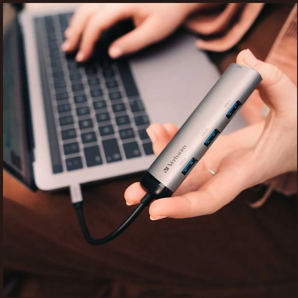 Verbatim Adapteris Hub USB-C - 4xUSB-A 3.2 pilkos spalvos 49147