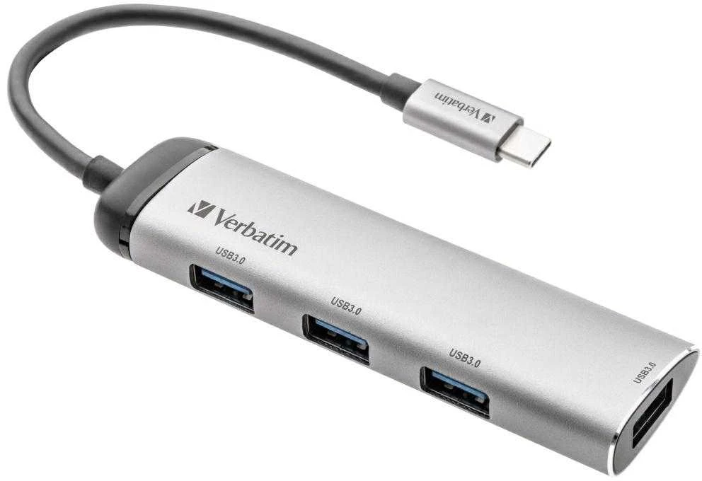 Verbatim Adapteris Hub USB-C - 4xUSB-A 3.2 pilkos spalvos 49147