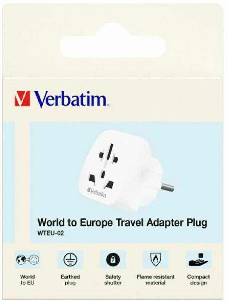 Verbatim kelioninis adapteris EU/UK/US WTEU-02 baltos spalvos 49549