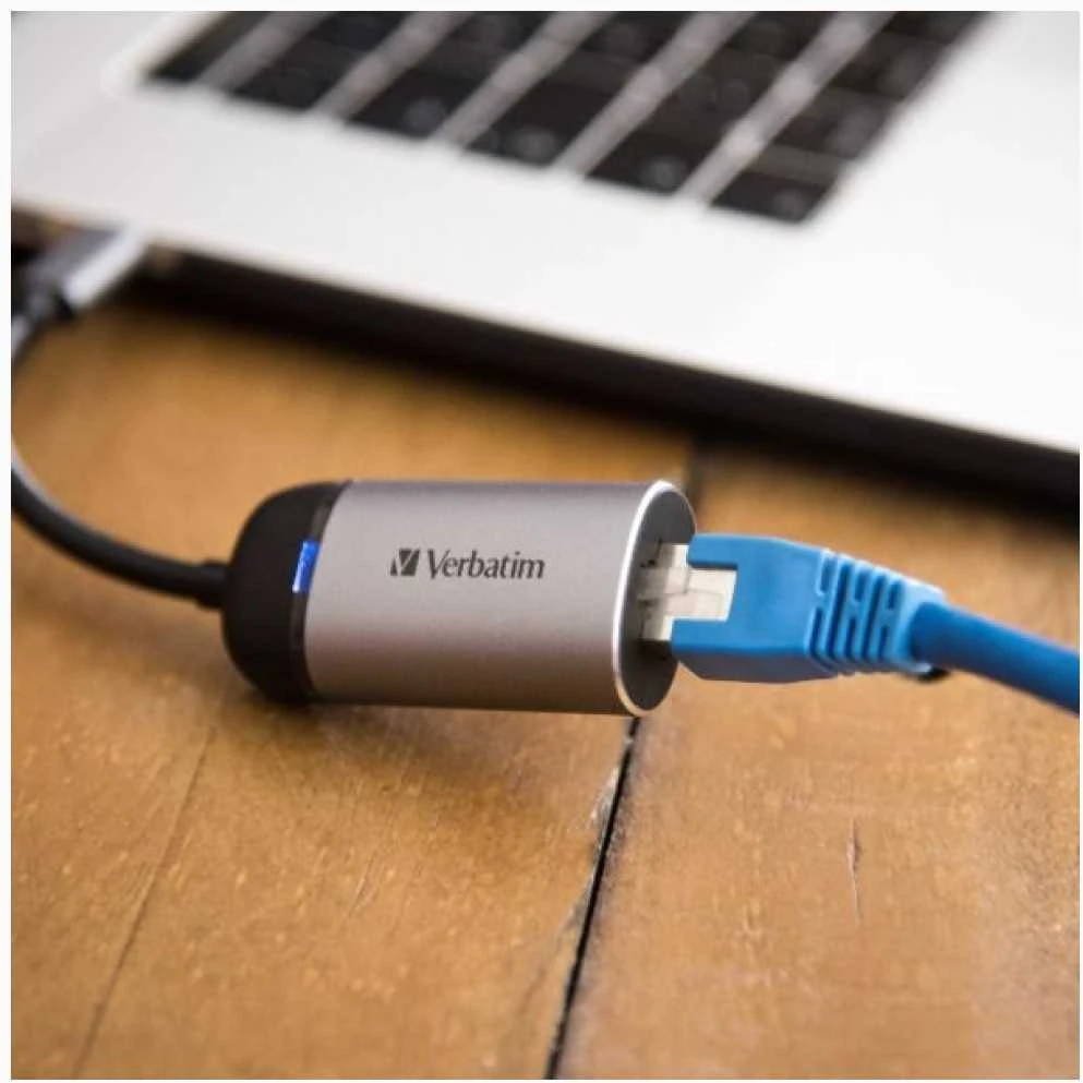 Verbatim 49146 sąsajos šakotuvas USB 3.2 Gen 1 (3.1 Gen 1) Type-C 1000 Mbit/ai Juoda, Sidabras