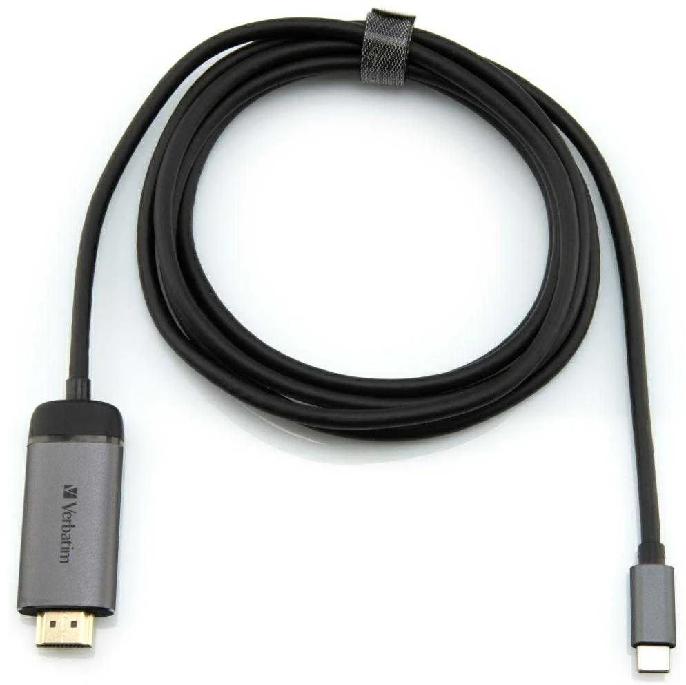Verbatim 49144 vaizdo kabelio adapteris 1,5 m C tipo USB HDMI Juoda, Sidabras
