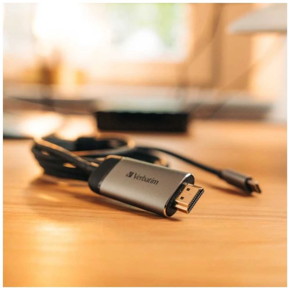 Verbatim 49144 vaizdo kabelio adapteris 1,5 m C tipo USB HDMI Juoda, Sidabras