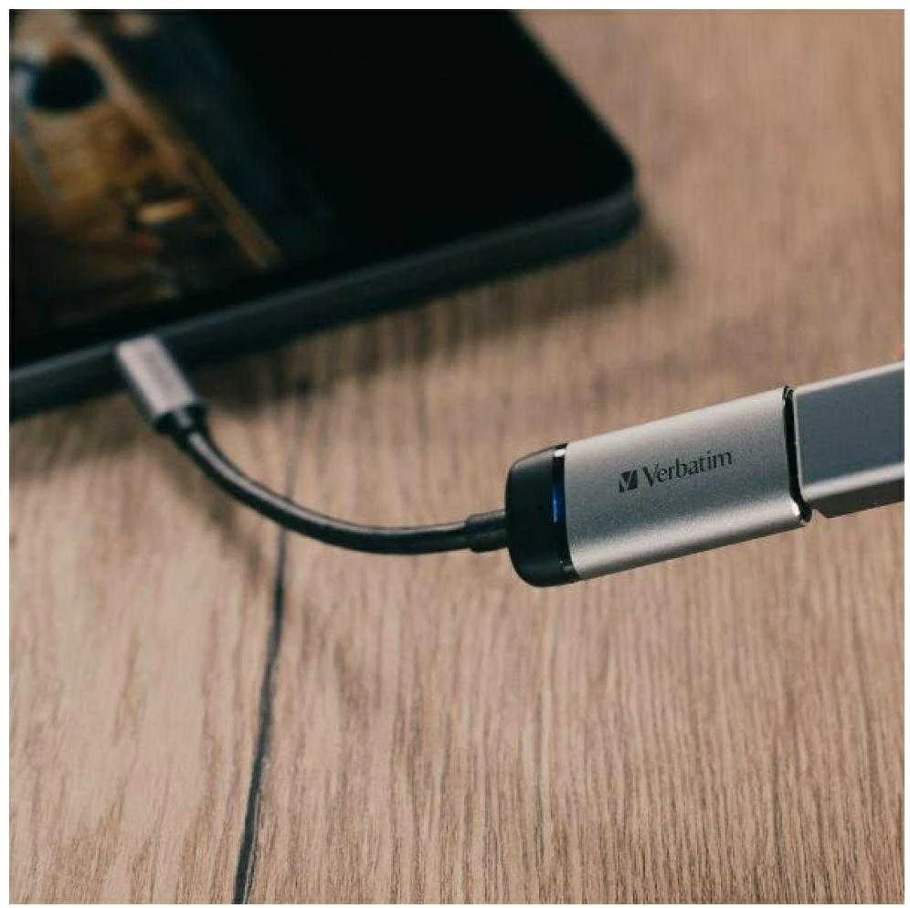 Verbatim 49143 vaizdo kabelio adapteris 0,01 m C tipo USB HDMI Juoda, Sidabras