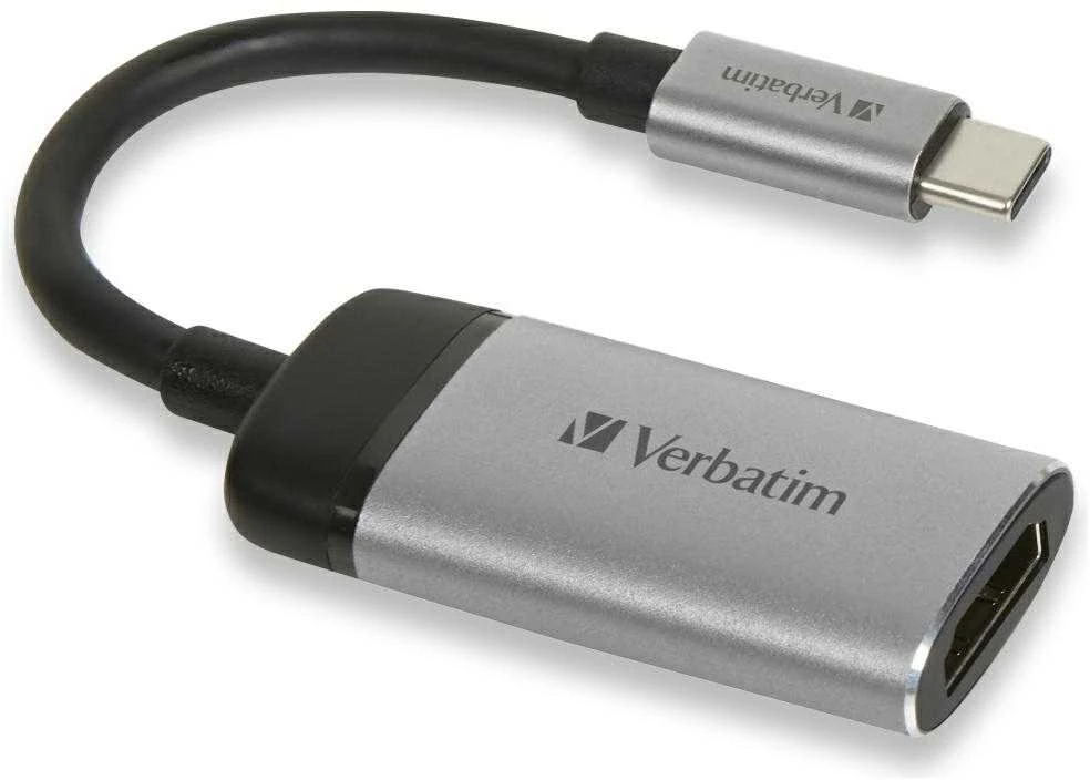 Verbatim 49143 vaizdo kabelio adapteris 0,01 m C tipo USB HDMI Juoda, Sidabras