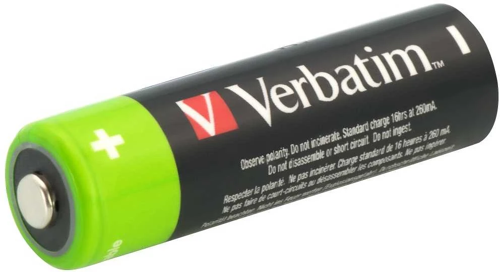 Verbatim Įkraunamos baterijos NiMH AA 2500mAh Premium HR6 4 vnt. juodos 49517