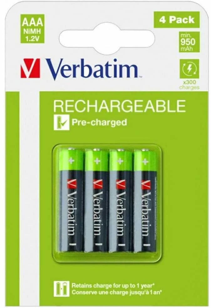 Verbatim Įkraunamos baterijos NiMH AA 2500mAh Premium HR6 4 vnt. juodos 49517