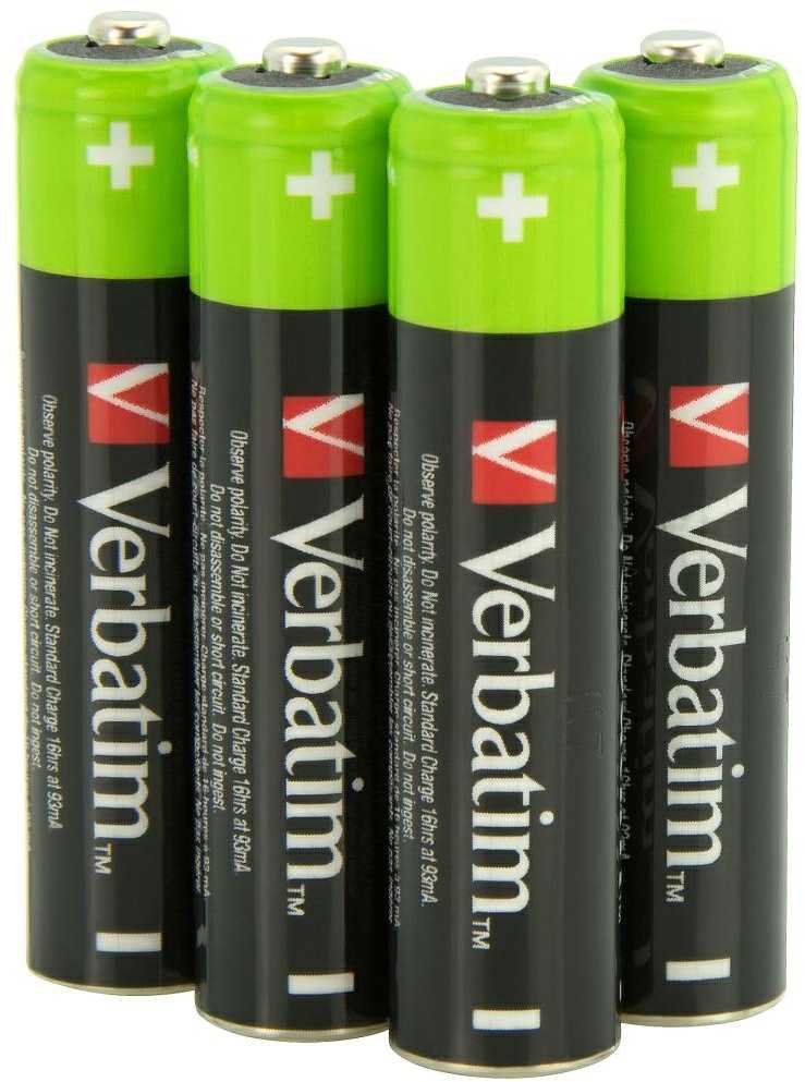 Verbatim Baterija NiMH AAA 950mAh Premium HR03 4pcs juodas 49514