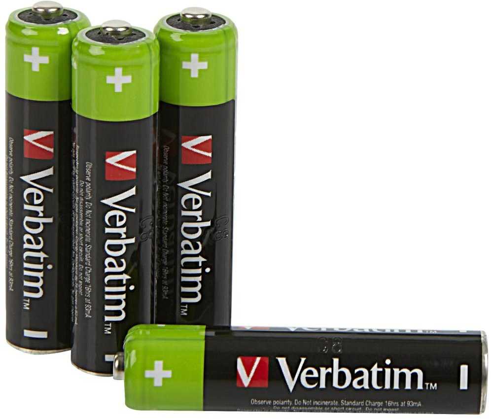 Verbatim Baterija NiMH AAA 950mAh Premium HR03 4pcs juodas 49514