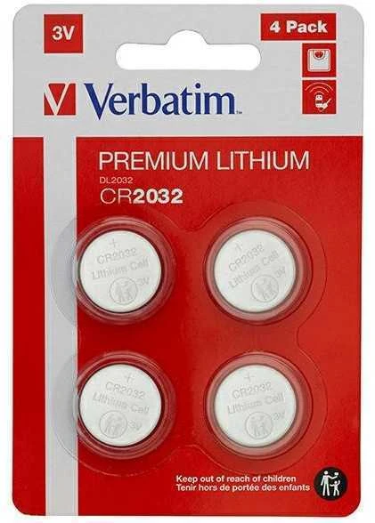 Verbatim ličio baterijos CR2032 3V 4 vnt. 49533