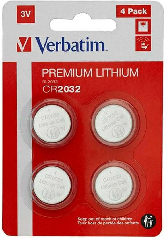Verbatim ličio baterijos CR2032 3V 4 vnt. 49533