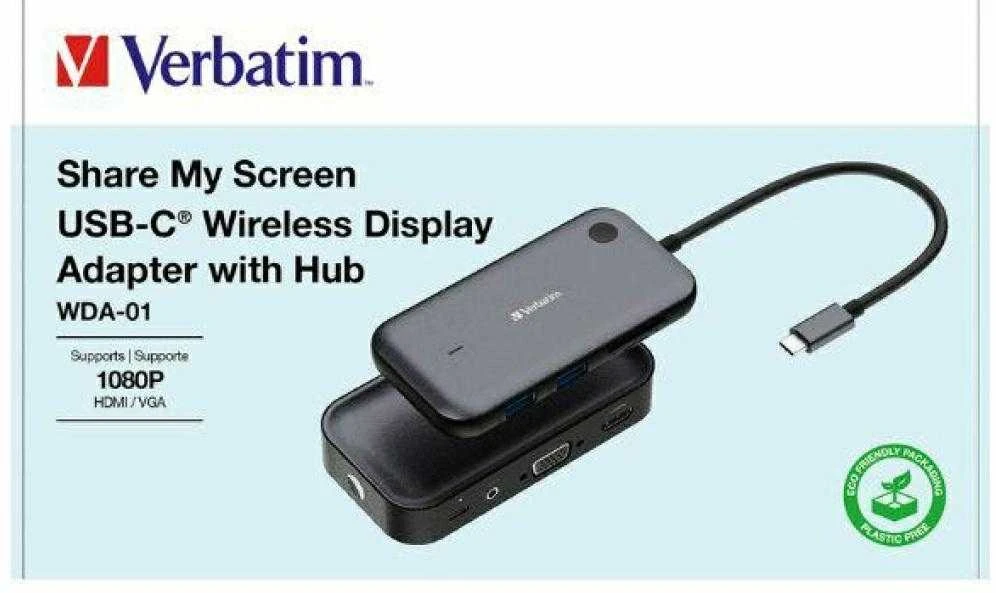 Verbatim Wireless 1080p Ekranas Transmitter Share My Screen juodos spalvos 32146
