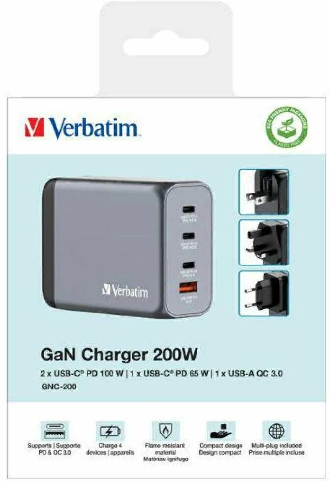Verbatim GNC-200 Universalus Juoda, Pilka AC Spartusis įkrovimas Vidaus