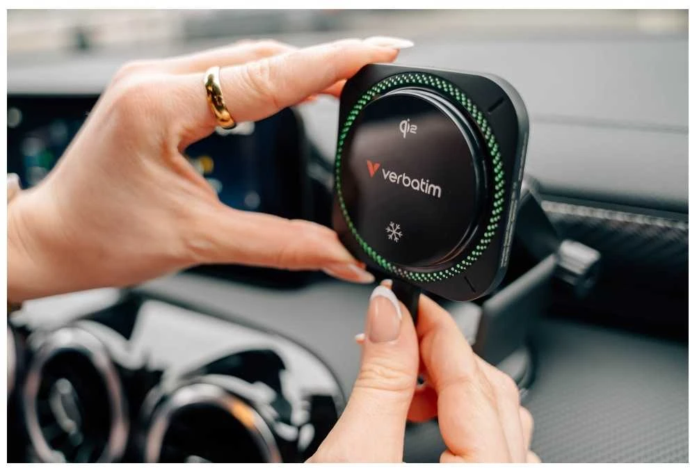 Verbatim įkroviklis automobilinis n Drive Qi2 15W RGB CND-01 juodos spalvos 31860