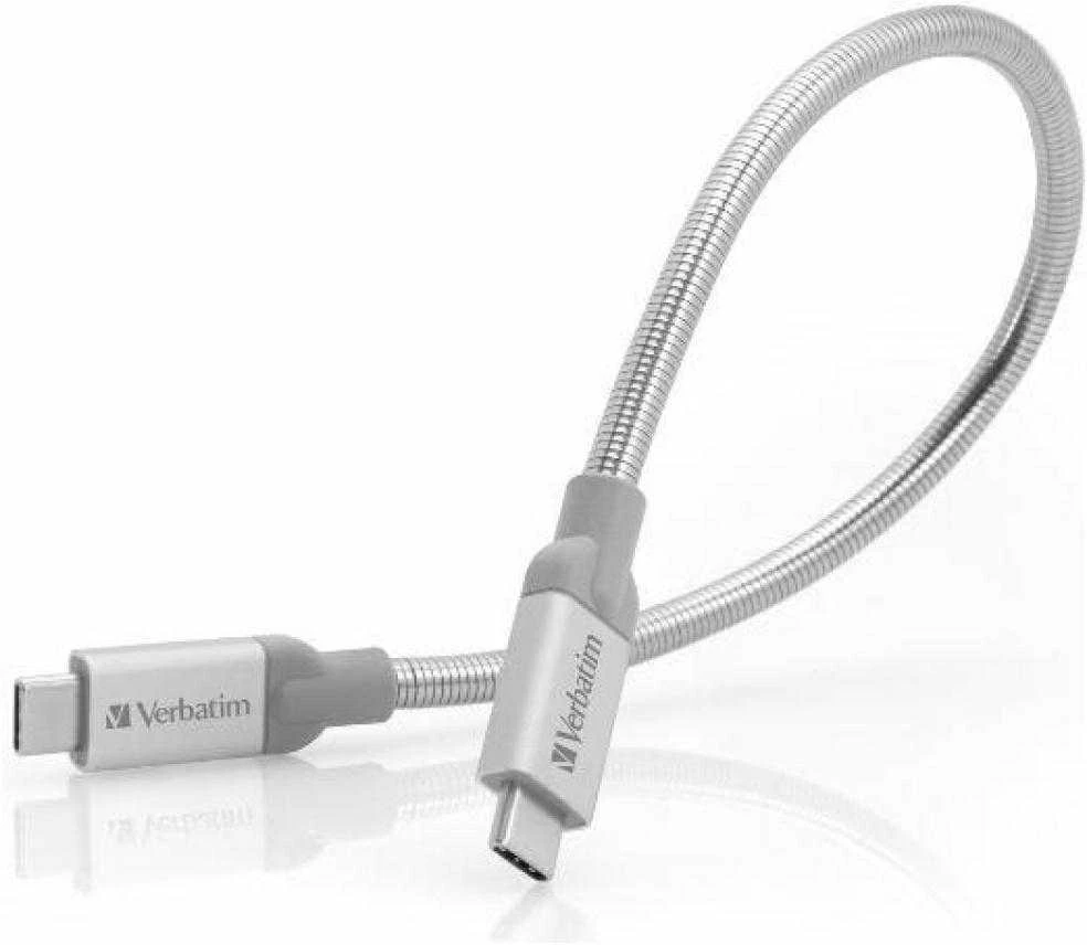 Verbatim 48867 USB kabelis 0,3 m 3.2 Gen 2 (3.1 Gen 2) USB C Sidabras