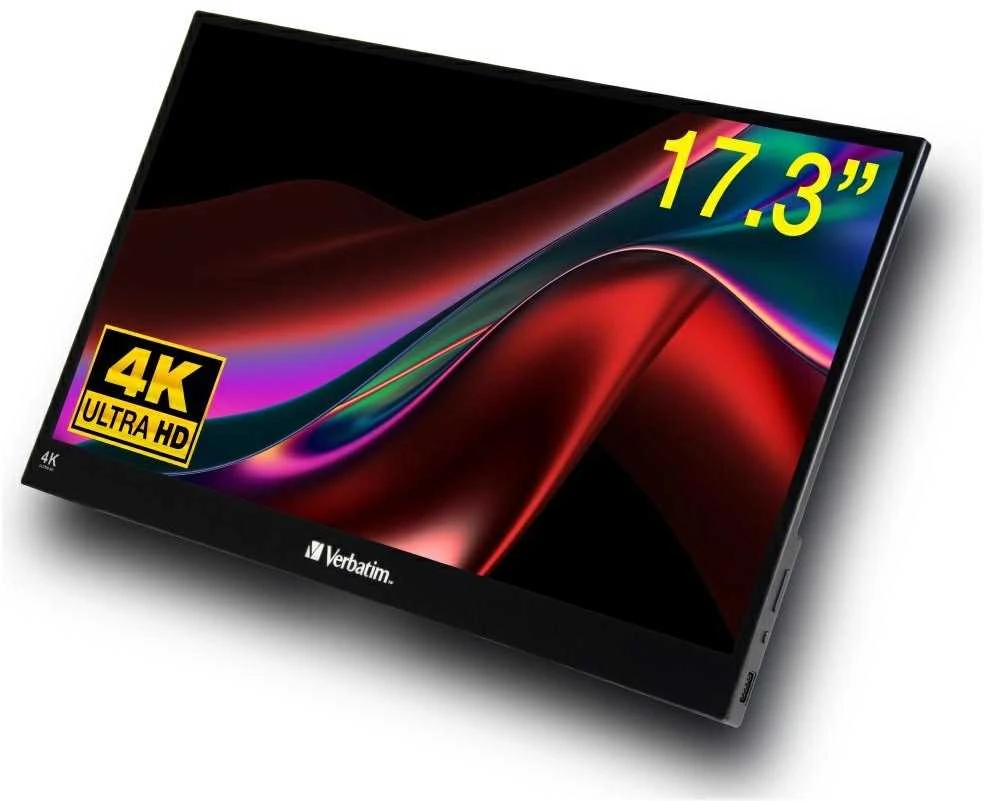 Verbatim 32239 kompiuterio monitorius 43,9 cm (17.3″) 3840 x 2160 pikseliai 4K Ultra HD LCD Lietimui jautrus ekranas Juoda