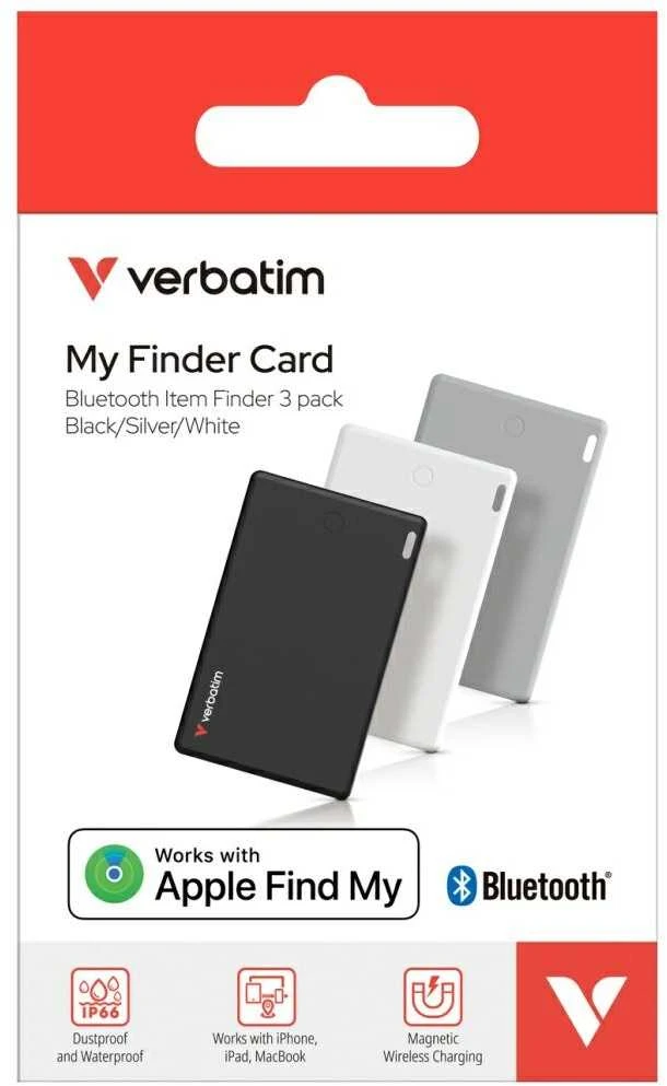 Verbatim My Finder Card Bluetooth juoda, sidabrinė ir balta – daiktų ieškikliai 3 vnt. MYFCR-03BSW 32141